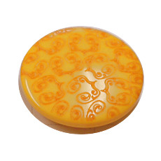 Acrylic Shank Button Embossed 15mm Bright Yellow