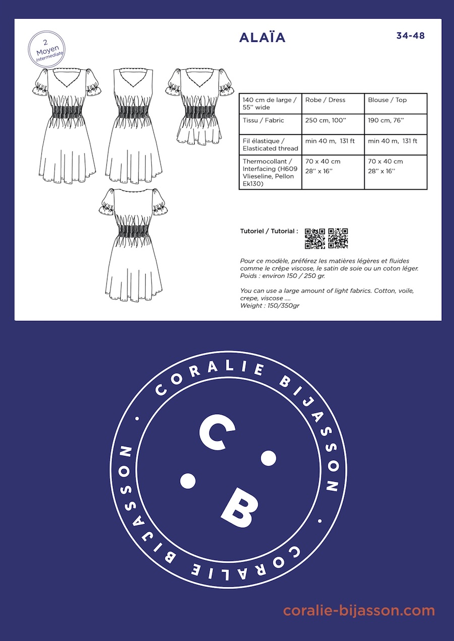 Alaia Dress And Blouse Pattern By Coralie Bijasson