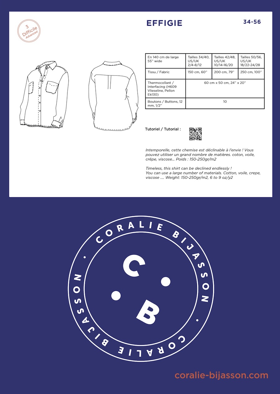 Effigie Shirt Pattern By Coralie Bijasson