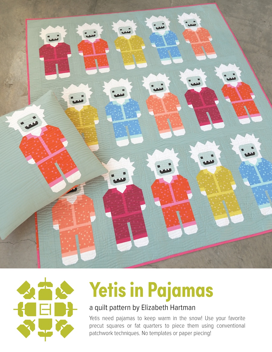 Yetis In Pajamas Quilt Pattern By Elizabeth Hartman (Avail Mar)