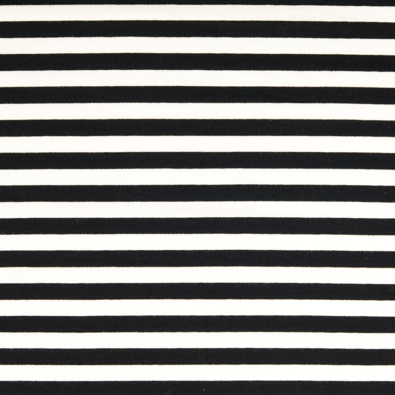 Malo Black / White Yarn Dyed Striped French Terry Fabric