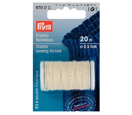 Natural White Elastic Sewing Thread / Shirring, O.5mm X 20m