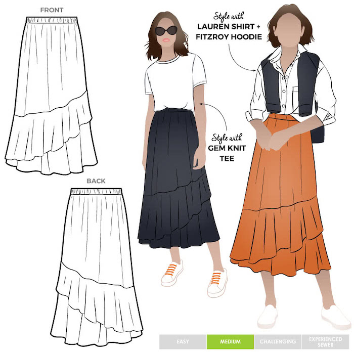 Sorrento Skirt Pattern Size 18-30 By Style Arc &#8987;