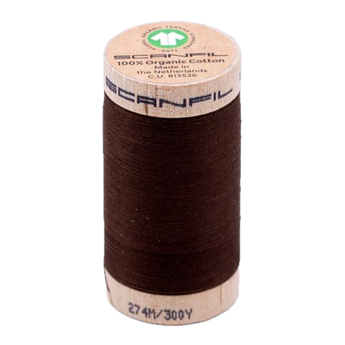 Cocoa Brown 30/2 Weight Scanfil Organic Thread 274 Metres (300 Yards)