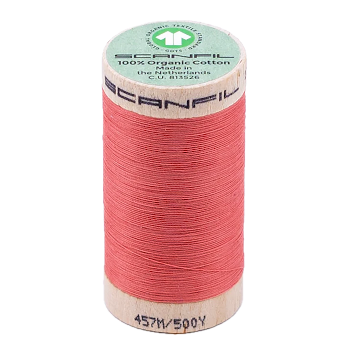 Burnt Coral 50/2 Weight Scanfil Organic Thread 457 Metres (500 Yards)