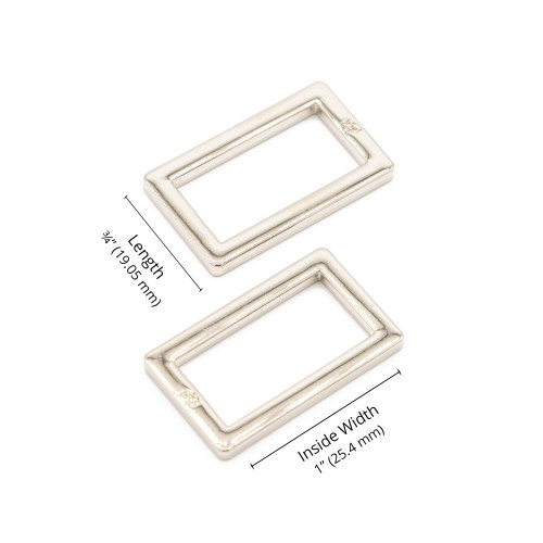 Rectangle Ring - Nickel - 1 in (24mm) Pack of 2 ByAnnie