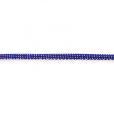 Cobalt Spotted Crochet-edged Poplin Bias Binding Double Fold - 15mm X 25m &#8987;