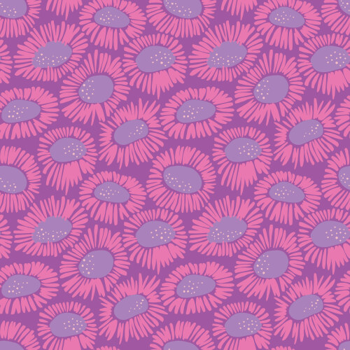 Wild Daisies from Wonder Jungle in Purple/Pink by Pip & Lo for Cloud9 Fabrics