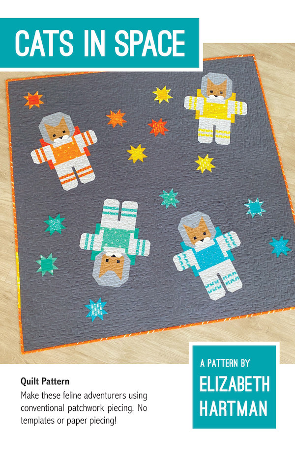Cats In Space Quilt Pattern by Elizabeth Hartman