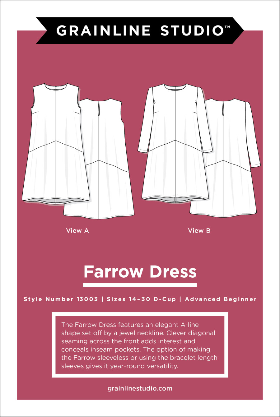 Farrow Dress Pattern Size 14-30 By Grainline Studio