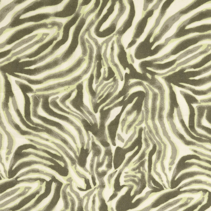 Olive Animal Print Viscose Linen from Melita by Modelo Fabrics