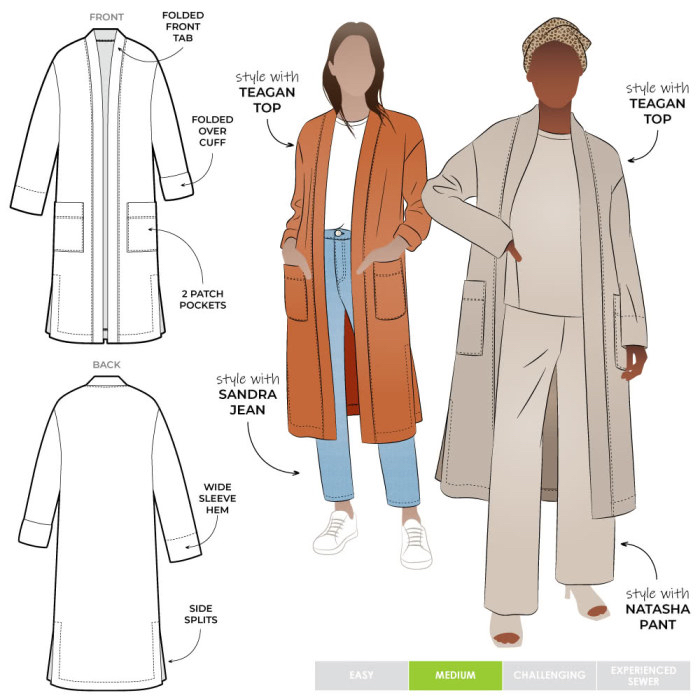 Sigrid Knit Coat Pattern Size 18-30 By Style Arc