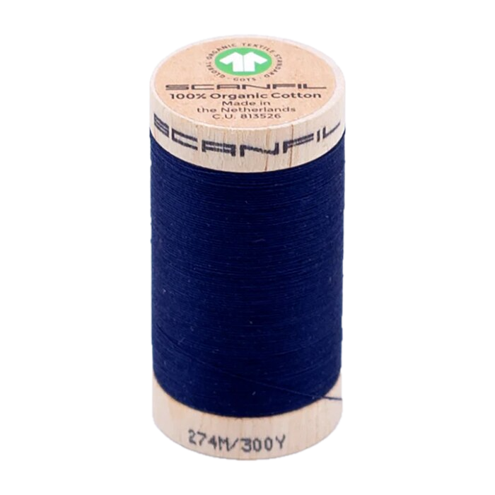 Bellwether Blue 30/2 Weight Scanfil Organic Thread 274 Metres (300 Yards)
