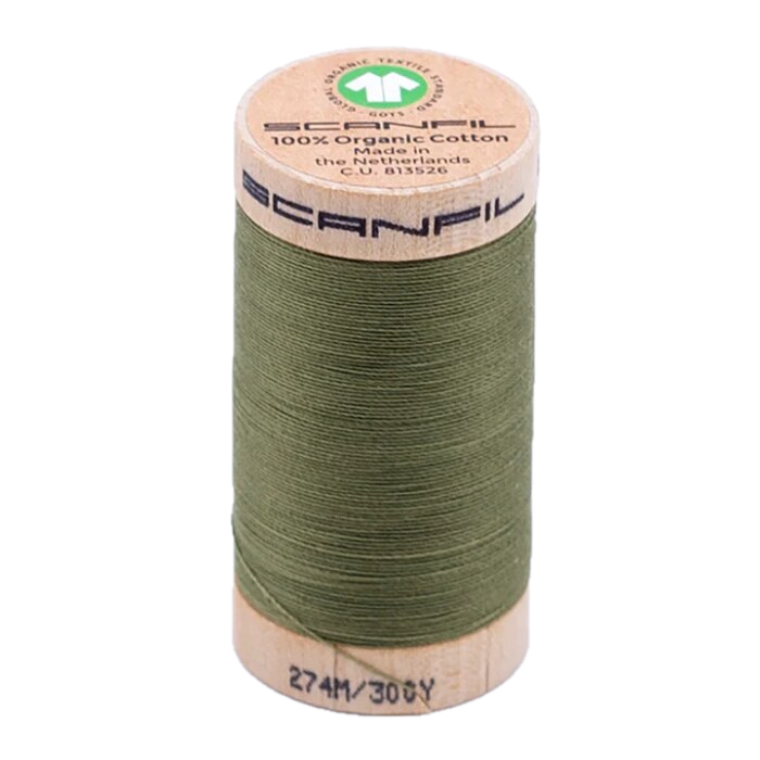 Sage 30/2 Weight Scanfil Organic Thread 274 Metres (300 Yards)