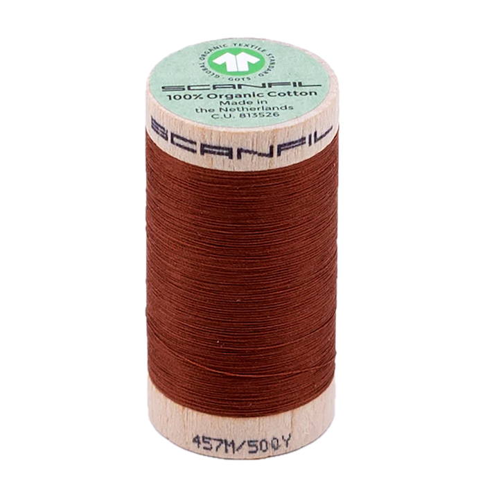 Baked Clay 50/2 Weight Scanfil Organic Thread 457 Metres (500 Yards)