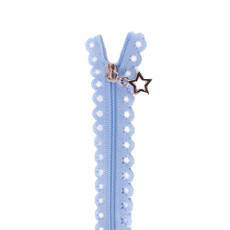 Star Zip 25cm Length - Light Blue