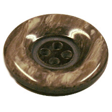 Acrylic Button 4 Hole Marbled 18mm Brown/white