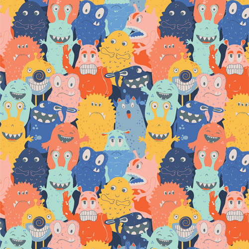 Monster Parade in Flannel from MonsterVille by AGF Studio for AGF (Due Jul)