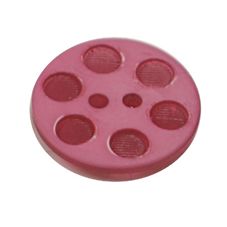 Acrylic Button 2 Hole Indented Circle 23mm Raspberry