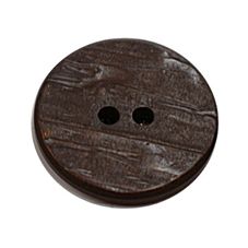 Acrylic Button 2 Hole Textured Without Gloss 18mm Chocolate