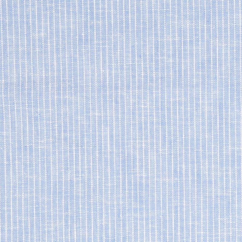 Sky Blue Yarn Dyed Fine Stripe Linen Cotton Blend from Carbury by Modelo Fabrics