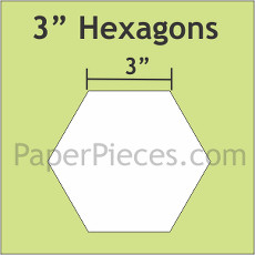 3 Inch Hexagons Small Pack 25 Pieces - Paper Piecing