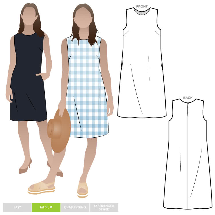 June Sheath Dress Pattern Size 18-30 By Style Arc
