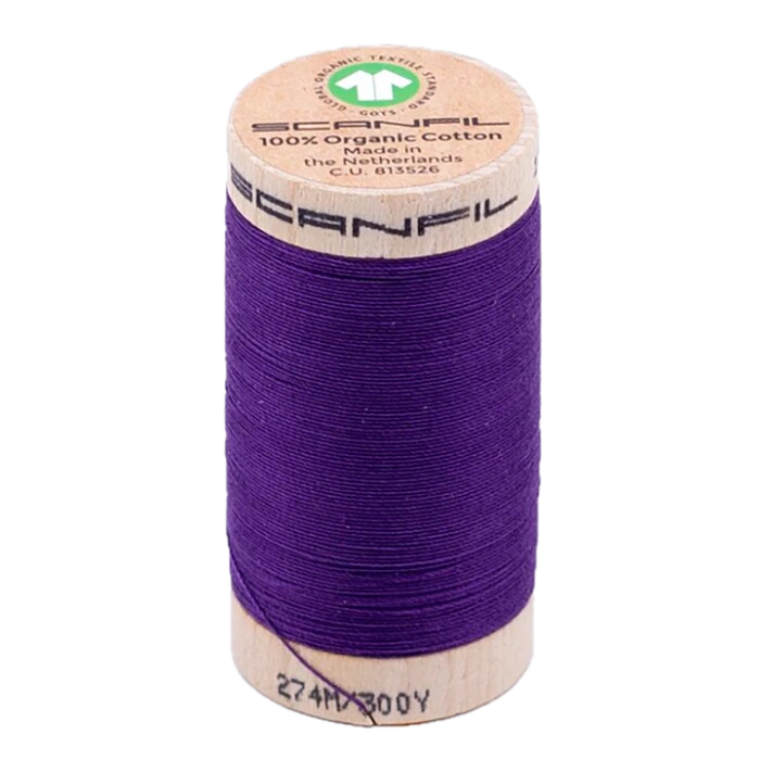 Royal Purple 30/2 Weight Scanfil Organic Thread 274 Metres (300 Yards)
