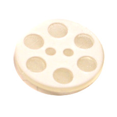 Acrylic Button 2 Hole Indented Circle 12mm White