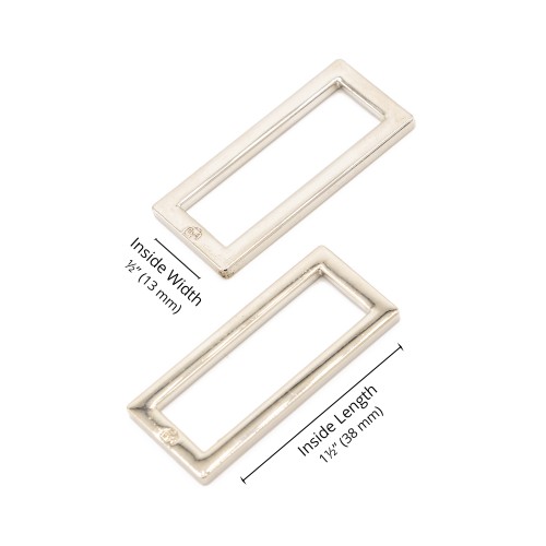 Rectangle Ring - Nickel - 1.5 in (38mm) Pack of 2 ByAnnie