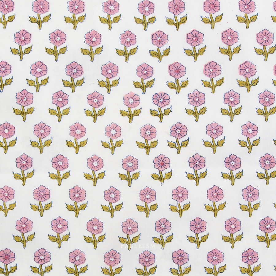 Flowering In Pink From Indian Block Prints Cottage By Fableism (Avail Apr)