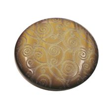 Acrylic Shank Button Gold Embossed 18mm Yellow