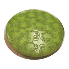 Acrylic Shank Button Embossed 20mm Apple Green