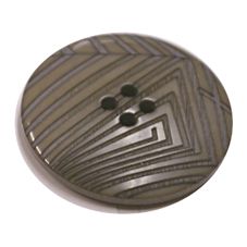 Acrylic Button 4 Hole Deep Ridged 30.5mm Taupe