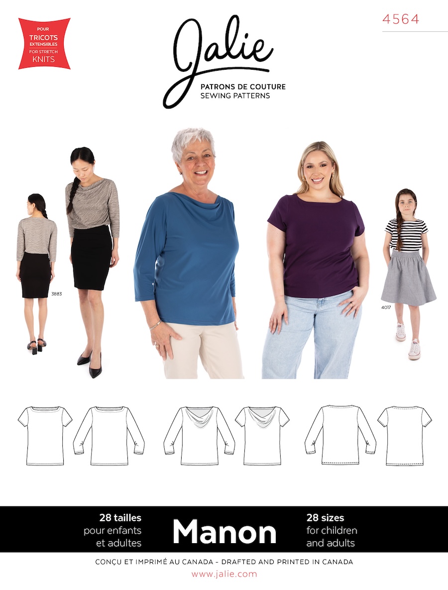 Manon Boat Neck Or Cowl Neck Tees Pattern By Jalie