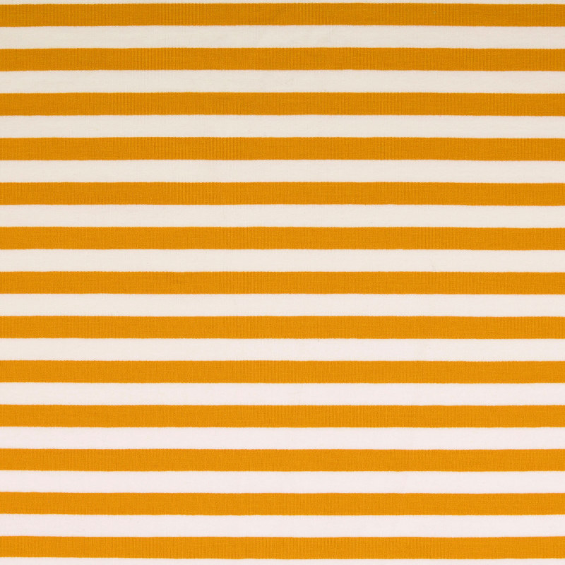 Malo Ochre / White Yarn Dyed Striped French Terry Fabric