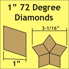 1 Inch 72 Degree Diamonds 128 Pieces - Paper Piecing