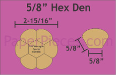 5/8in Hex Dresden Small Pack 6 Complete Plates - Paper Pieces