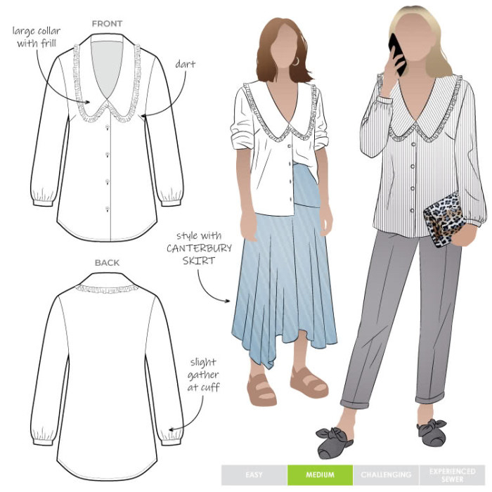 Kennie Even Shirt Pattern Size 18-30 By Style Arc (Due Aug)