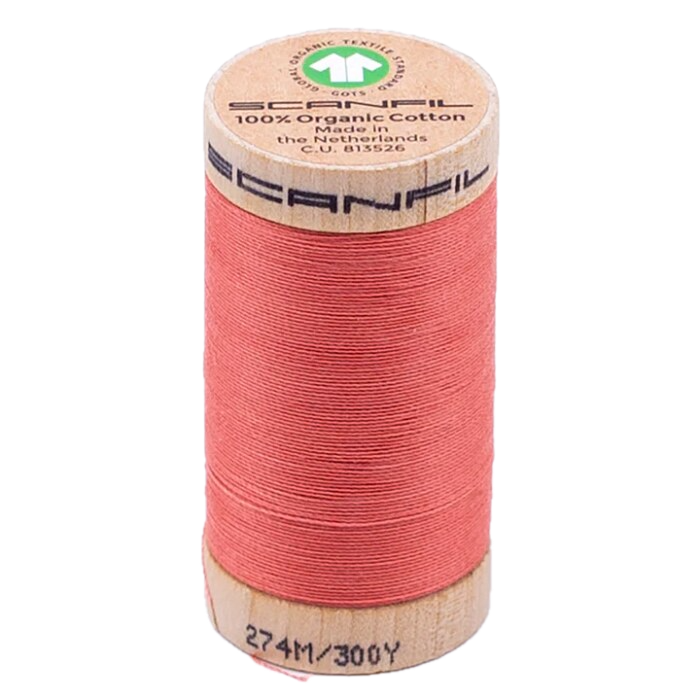 Burnt Coral 30/2 Weight Scanfil Organic Thread 274 Metres (300 Yards)