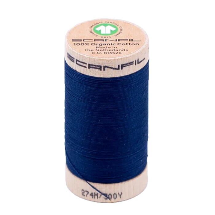 Sailor Blue 30/2 Weight Scanfil Organic Thread 274 Metres (300 Yards)