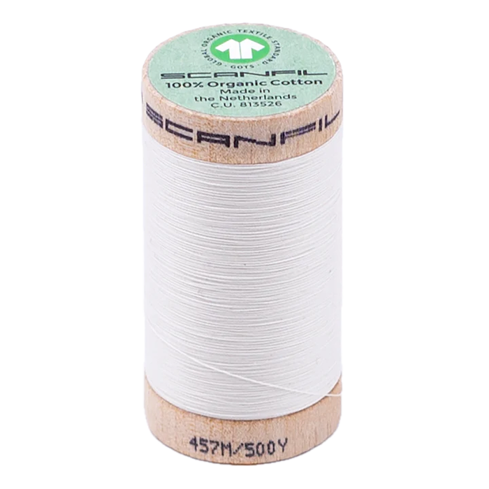Coconut Milk 50/2 Weight Scanfil Organic Thread 457 Metres (500 Yards)