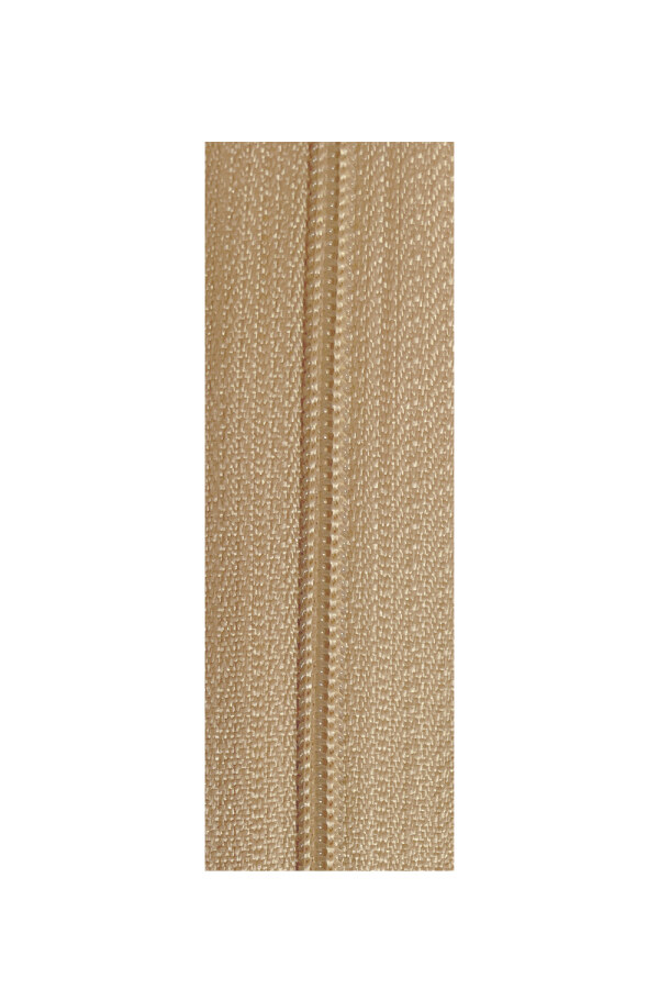 Beige Standard #3 Continuous Zipper Tape Bulk