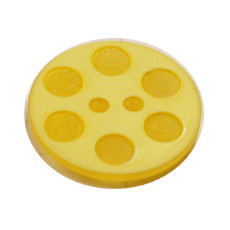 Acrylic Button 2 Hole Indented Circle 15mm Citron