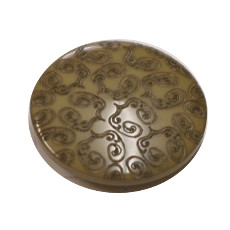 Acrylic Shank Button Embossed 15mm Deep Moss