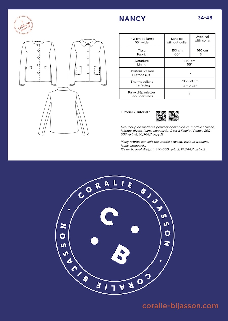 Nancy Jacket Pattern By Coralie Bijasson