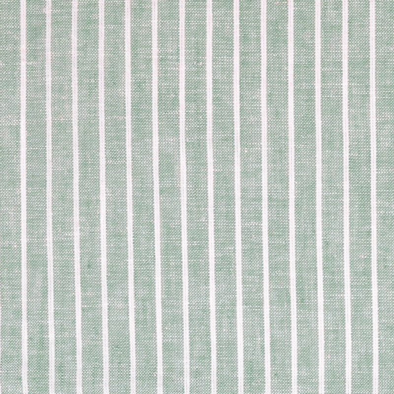Soft Green Yarn Dyed Wide Stripe Linen Cotton Blend from Carbury by Modelo Fabrics