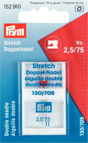 Prym Sewing Machine Needles Twin Stretch 2.5mm 75/11 1 Pc