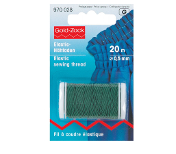 Moss Green Elastic Sewing Thread / Shirring, O.5mm X 20m