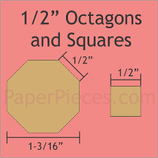 0.5 Inch Octagons And 0.5 Inch Squares 100 Pieces - Paper Piecing